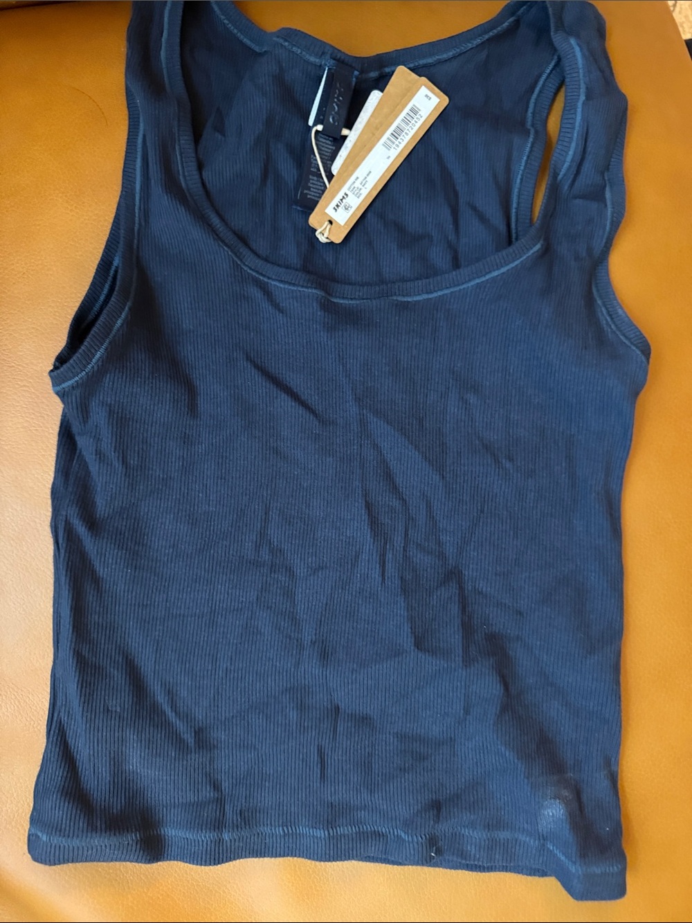 SKIMS navy cotton rib tank large NWT (C4)